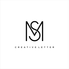 monogram MS logo design vector