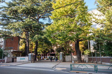 東京農業大学、世田谷キャンパス正門（東京都世田谷区桜丘）