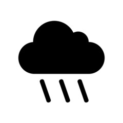 Rain cloud silhouette. Meteorology concept. Weather forecast. Isolated object. Vector illustration. Stock image. 