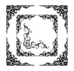 frame and corner floral ornament decoration style