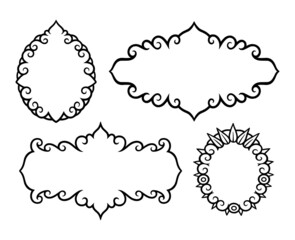 label frame floral ornament decoration illustration