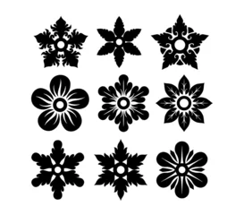  flowers ornament pattern decoration silhouette. Good use for any design you want. © ComicVector