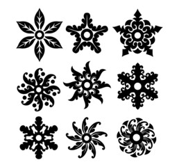 floral ornament decoration silhouette. pack
