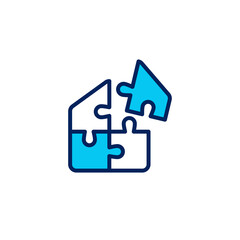 house puzzle logo vector illustration