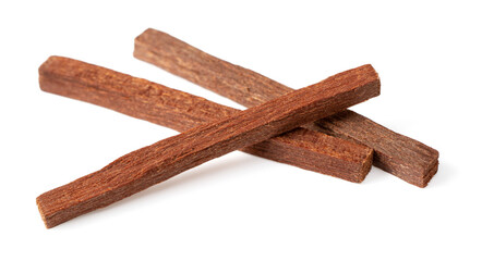 sandalwood sticks isolated on white background
