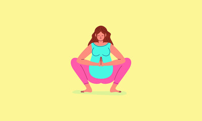 pregnancy yoga flat design vector illustration