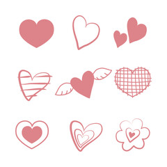 set of hearts vector clipart