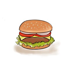 hamburger isolated on white