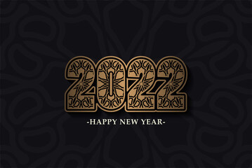 Happy New Year 2022 Text Ornament Design Pattern