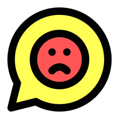 sad chat icon illustration