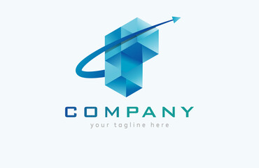 abstract letter P Logo. letter p formed from 3 transparent squares in 3d style. Usable for company and business Logos. Flat Design Logo Template. vector illustration