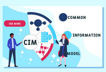 CIM - Common Information Model acronym. business concept background.  vector illustration concept with keywords and icons. lettering illustration with icons for web banner, flyer, landing 