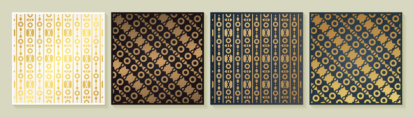 Seamless gold decorative ethnic pattern collection