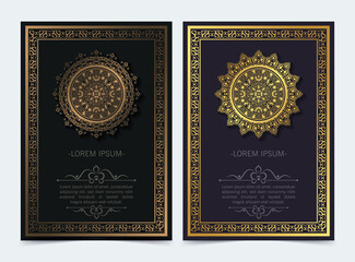 luxury mandala dark greeting card