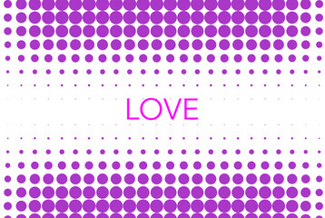 Valentine's Day background. Pink dots and text. Love. Love party background.