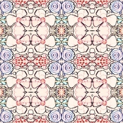 Beautiful abstract geometric floral seamless pattern
