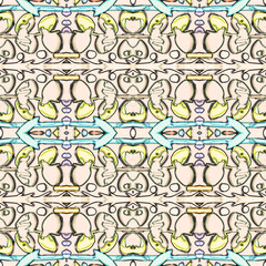 Beautiful abstract geometric floral seamless pattern