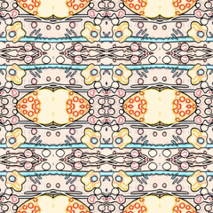 Fototapeta premium Beautiful abstract geometric floral seamless pattern