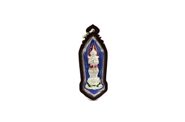 Thai buddha amulet pendant isolated on white background