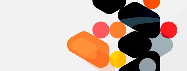 Abstract round geometric shapes and circles background. Trendy techno business template for wallpaper, banner, background or landing