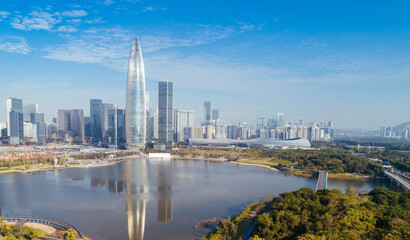 Obraz premium Aerial view of landscape in Shenzhen city,China