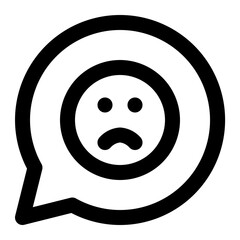 sad chat icon illustration