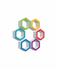 3d pattern logo template design