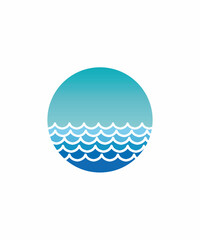 Aqua, Water Wave symbol and icon Logo Template