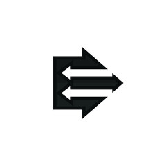 Letter E arrow Logo design. Vector Illustration.
