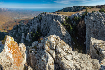 Rocky cliff of the Northern Demerdzhi mountain range