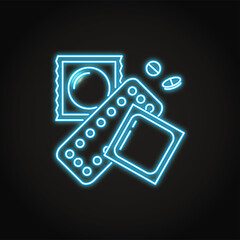 Neon contraception methods icon in line style