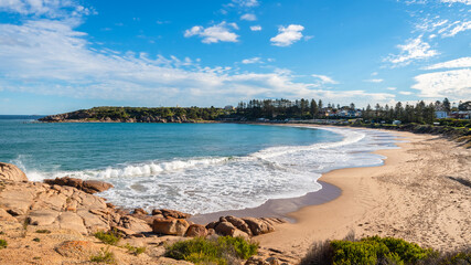 Port Elliot beach on a bright day during the winter season, Fleurieu Peninsula, South Australia