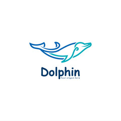 Dolphin logo with a unique and interesting line concept.