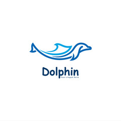Dolphin logo with a unique and interesting line concept.
