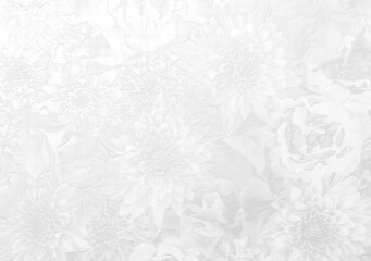 Silver embossed floral background. 3D illustration. 3D render