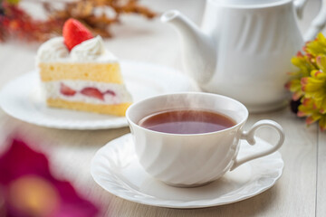 Obraz na płótnie Canvas ケーキと紅茶