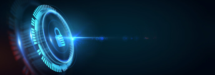 Cyber security data protection business technology privacy concept. 3d illustration