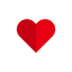 A heart symbol icon composed of two colors. Vector.
