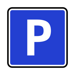 Blue parking sign. Vector icons that can be used for parking.