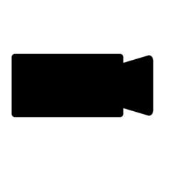 Video camera black silhouette icon. Vector.