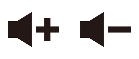 A button to turn up the volume and an icon to turn down the volume. Sound-related vectors.