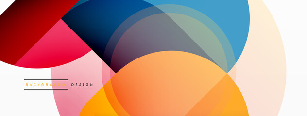 Fototapeta premium Creative geometric wallpaper. Minimal circle triangle and square line abstract background. Vector illustration for wallpaper banner background or landing page