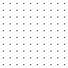 Square seamless background pattern from geometric shapes are different sizes and opacity. The pattern is evenly filled with small black pot symbols. Vector illustration on white background