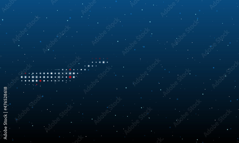 Poster on the left is the pan symbol filled with white dots. background pattern from dots and circles of di