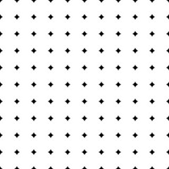 Square seamless background pattern from geometric shapes. The pattern is evenly filled with black star symbols. Vector illustration on white background