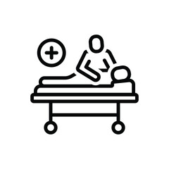 Black line icon for therapeutic