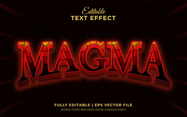 Magma text effect- 3d editable text with hot magma and ground cracks theme