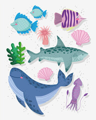 sea animals cartoon