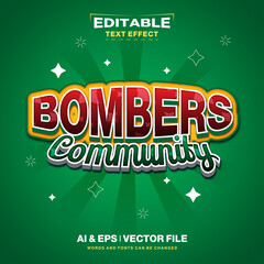 Obraz premium Bombers 3d editable text style effect