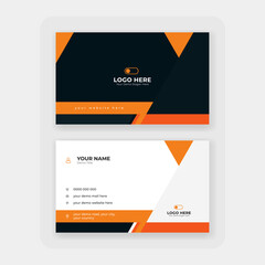 modern orange abstract business card design, stylish orange professional business card design template